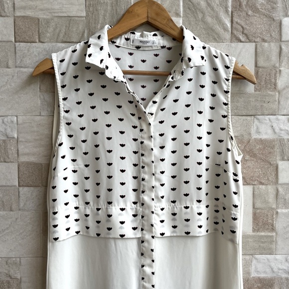 Knee length buttoned down georgette shirt dress - Picture 2 of 5